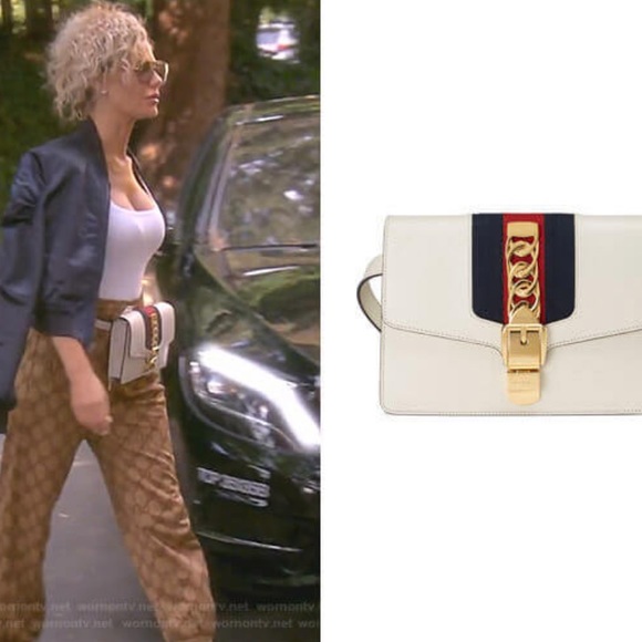 Gucci Handbags - Gucci Sylvie Leather Belt Bag White Blue Red